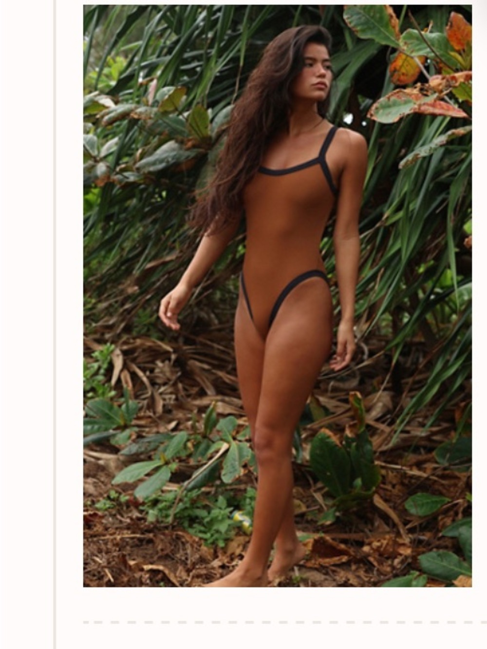 Free People Brown One-Piece Swimsuit with Black Trim